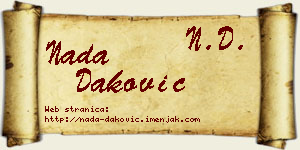 Nada Daković vizit kartica
